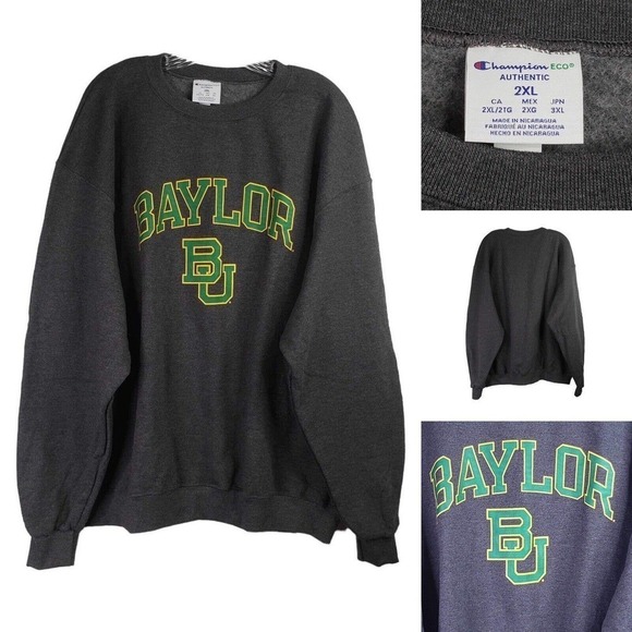 Champion Sweatshirt Women’s 2XL Gray Baylor University Pullover Crewneck - Picture 1 of 10
